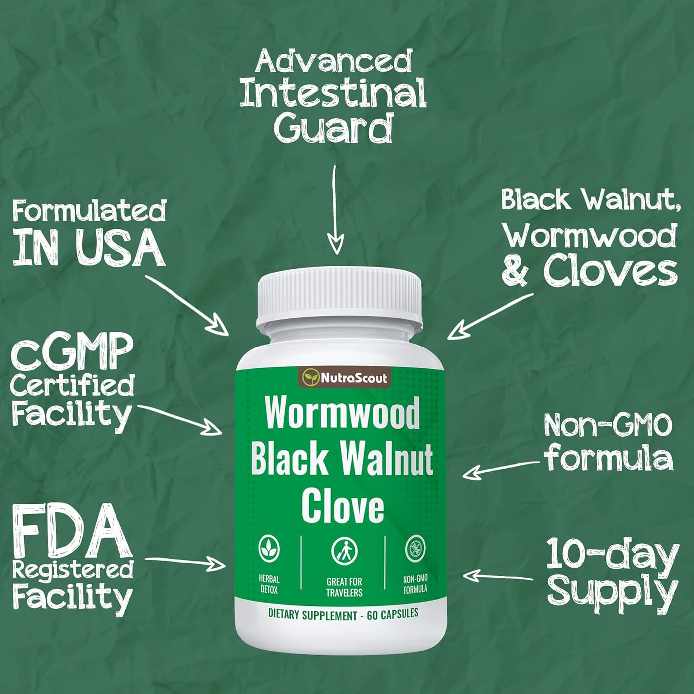 NutraScout Wormwood, Black Walnut & Clove Complex