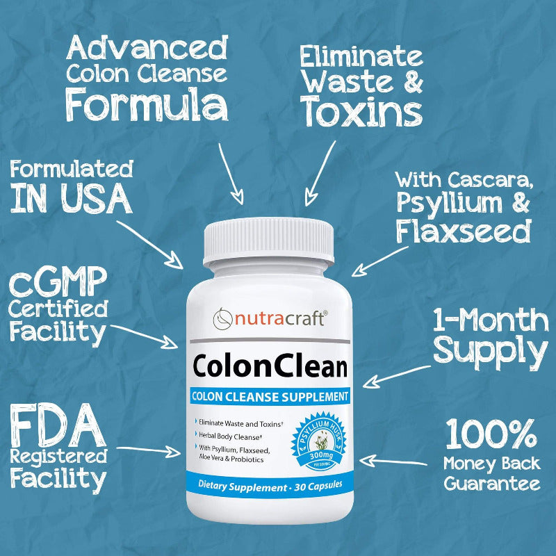 ColonClean 15 Day Colon Cleanse & Detox - 30 Capsules | Nutracraft